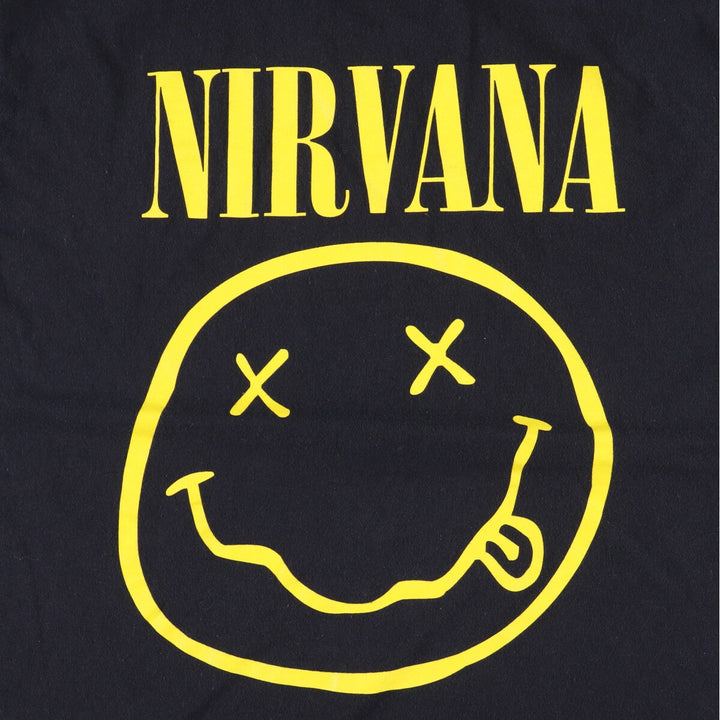 NIRVANA Nirvana Band T-shirt, Band T, Men's L size cotton black type Vintage Second Hand
