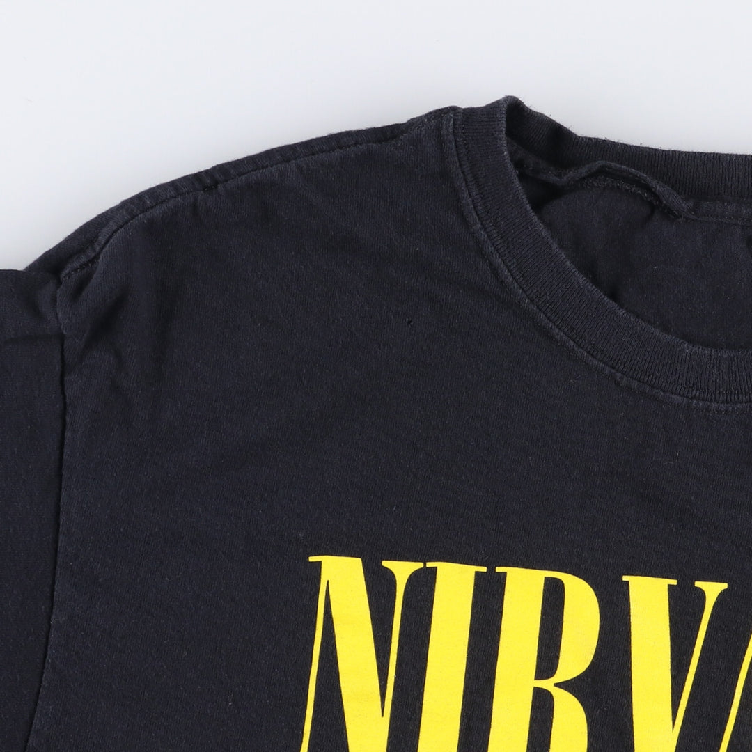 NIRVANA Nirvana Band T-shirt, Band T, Men's L size cotton black type Vintage Second Hand