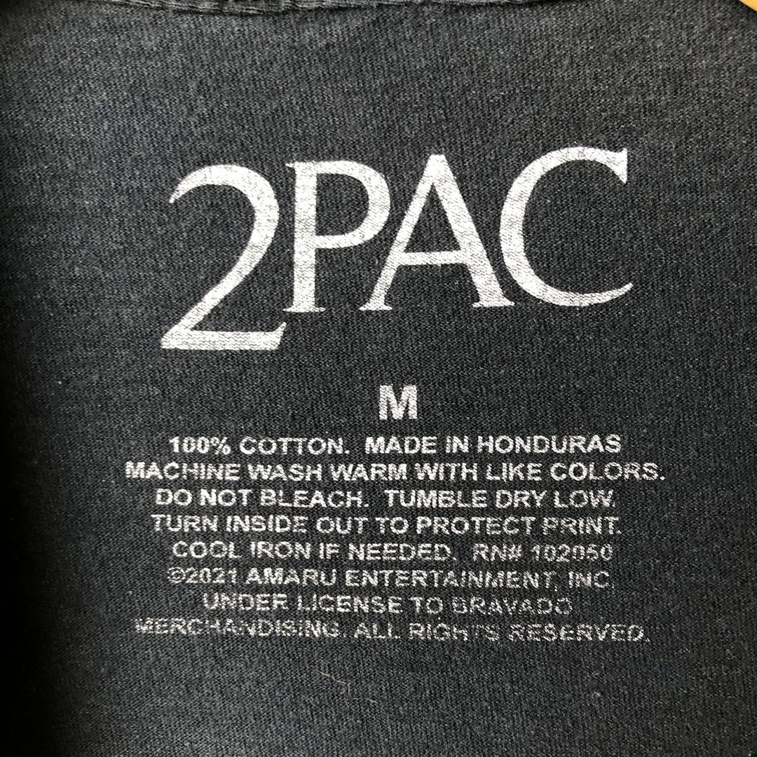 2pac Rap T-shirt, Men's M size cotton black type Vintage Second Hand