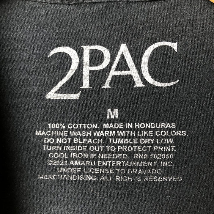 2pac Rap T-shirt, Men's M size cotton black type Vintage Second Hand