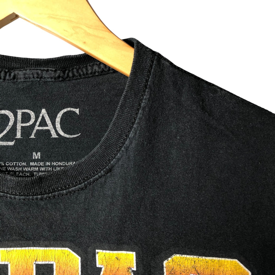 2pac Rap T-shirt, Men's M size cotton black type Vintage Second Hand