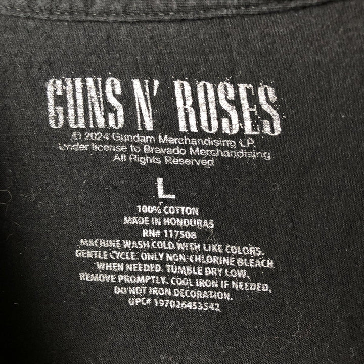 GUNS N' ROSES Guns N' Roses Band T-shirt Band T Men's L size cotton black type Vintage Second Hand