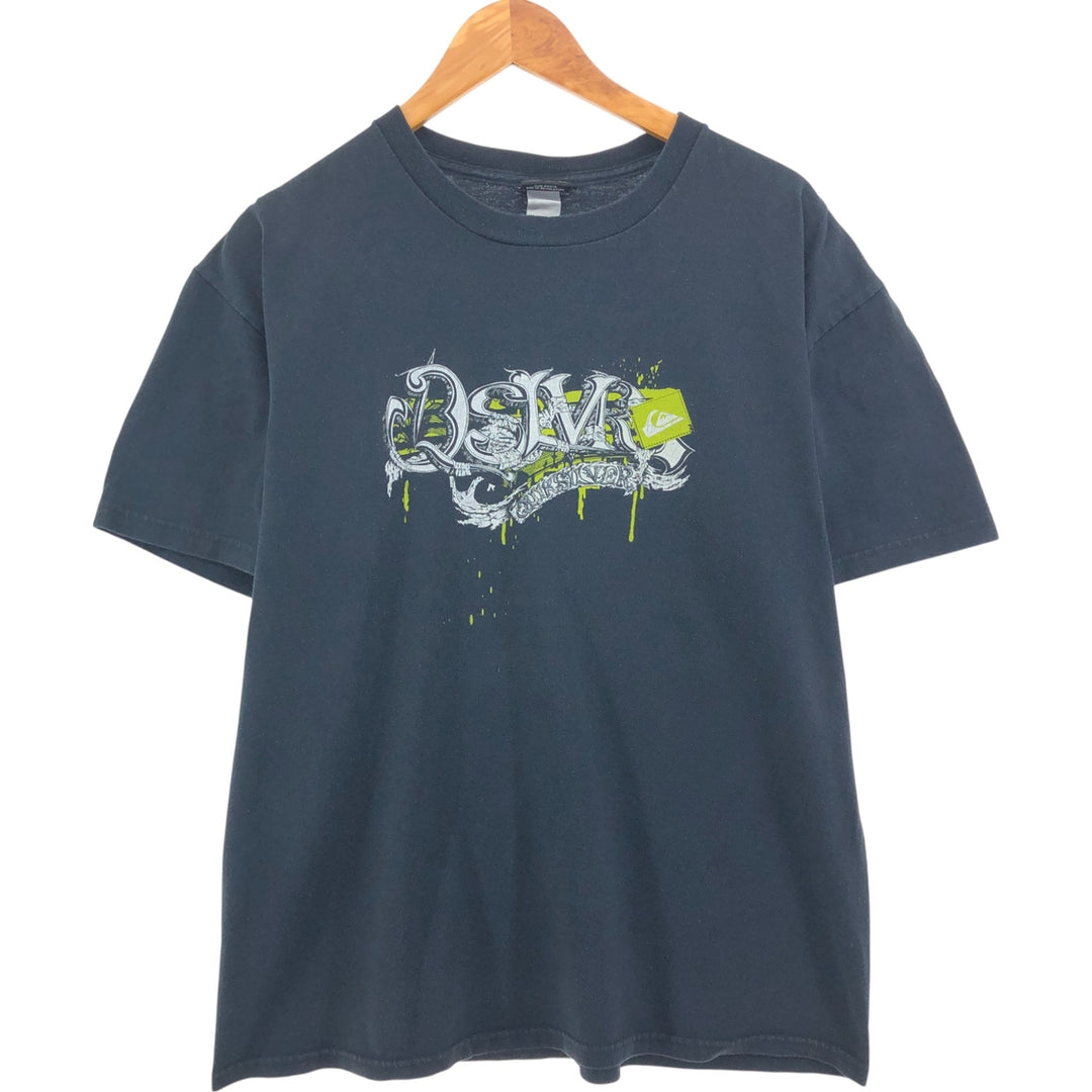 90s~00'S QUICKSILVER Surf Skate T-shirt Men's L size Vintage unclear black type Vintage Second Hand