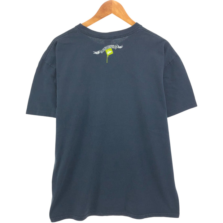 90s~00'S QUICKSILVER Surf Skate T-shirt Men's L size Vintage unclear black type Vintage Second Hand