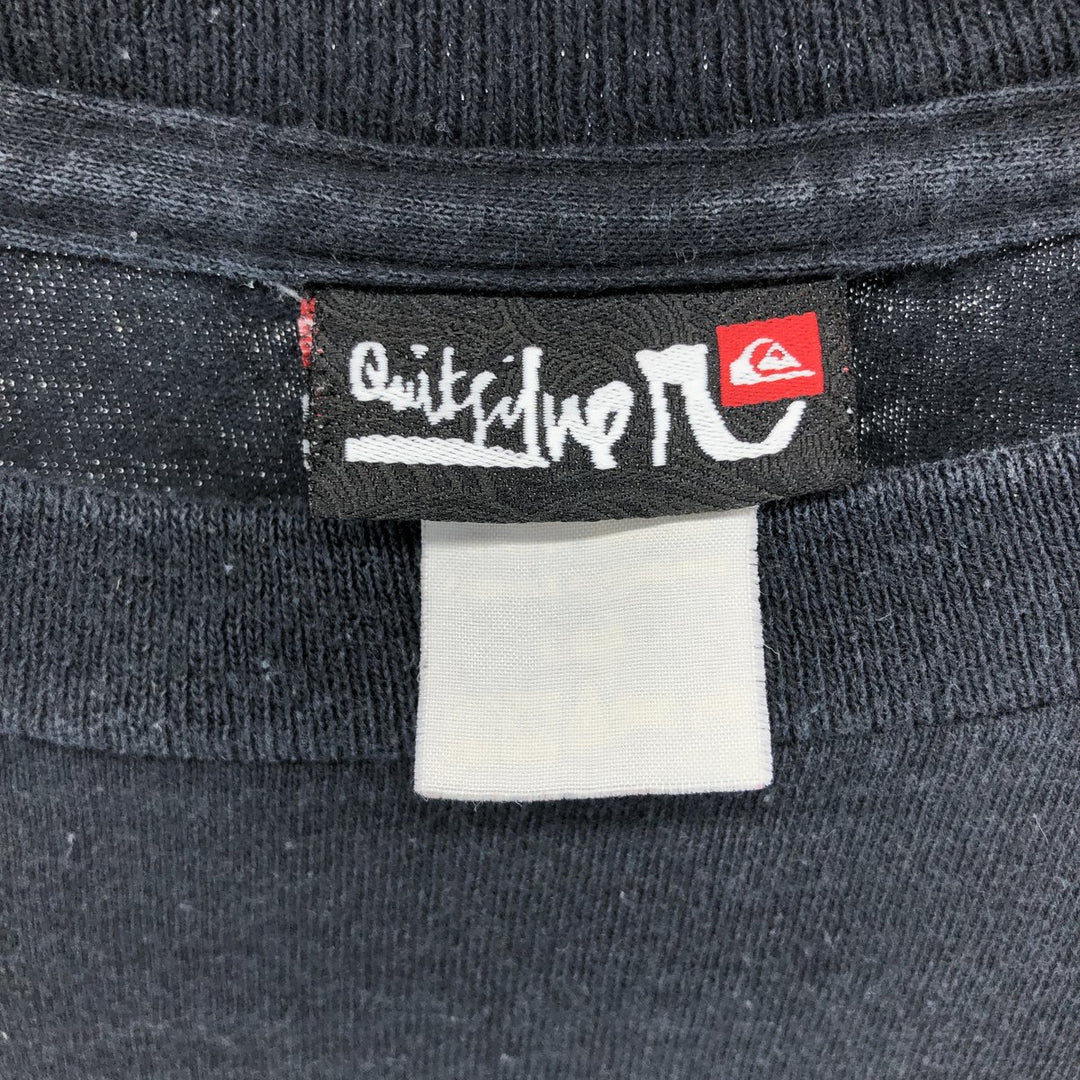 90s~00'S QUICKSILVER Surf Skate T-shirt Men's L size Vintage unclear black type Vintage Second Hand