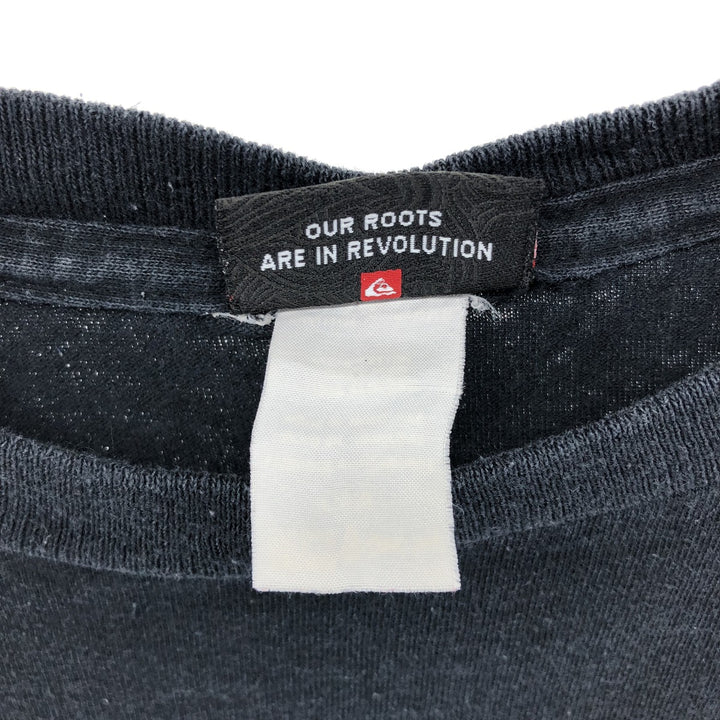 90s~00'S QUICKSILVER Surf Skate T-shirt Men's L size Vintage unclear black type Vintage Second Hand