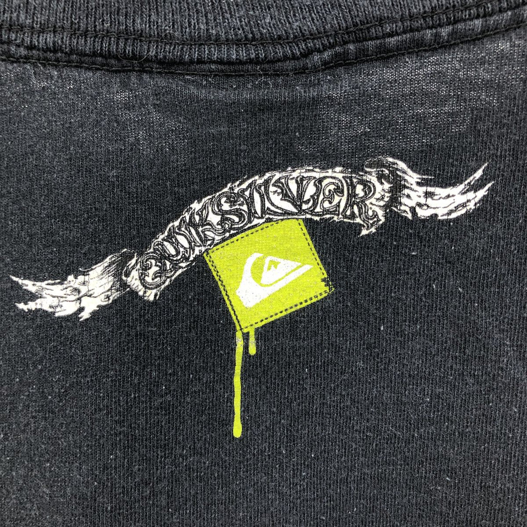 90s~00'S QUICKSILVER Surf Skate T-shirt Men's L size Vintage unclear black type Vintage Second Hand