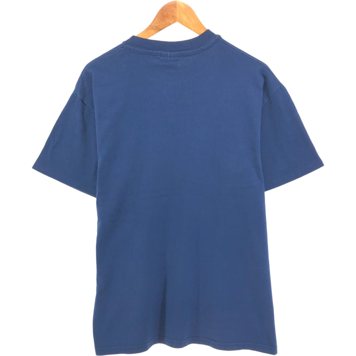 Hanes BEEFY-T Plain T-shirt Made in USA Men's L size cotton navy blue type Vintage Second Hand