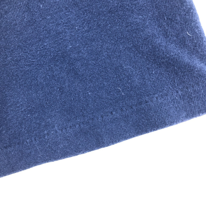 Hanes BEEFY-T Plain T-shirt Made in USA Men's L size cotton navy blue type Vintage Second Hand