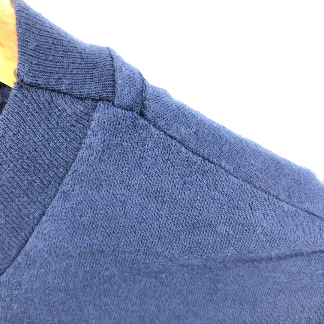 Hanes BEEFY-T Plain T-shirt Made in USA Men's L size cotton navy blue type Vintage Second Hand