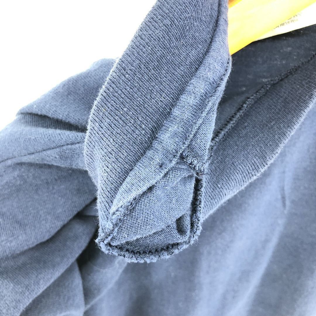 Hanes BEEFY-T Plain T-shirt Made in USA Men's L size cotton navy blue type Vintage Second Hand