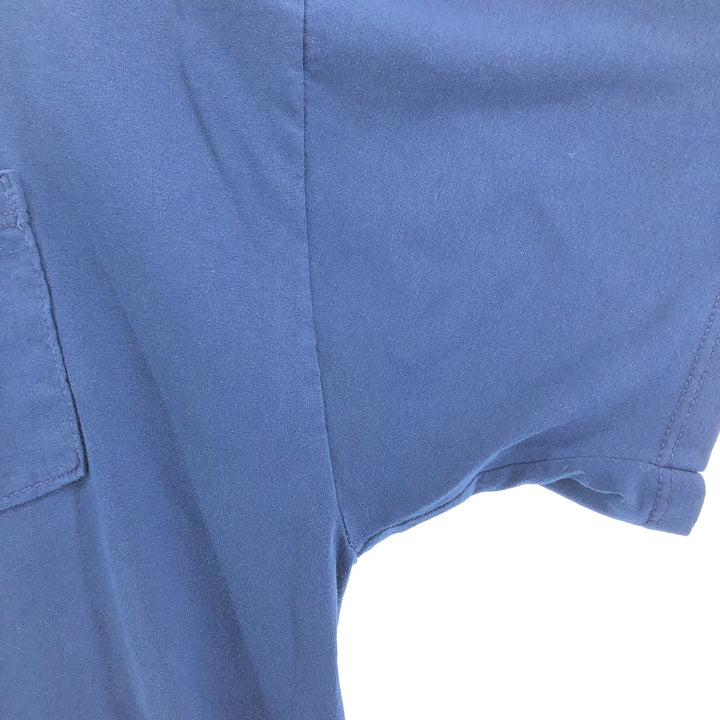 Jerzees Plain Pocket T-Shirt Made in USA Men's XL cotton navy blue type Vintage Second Hand