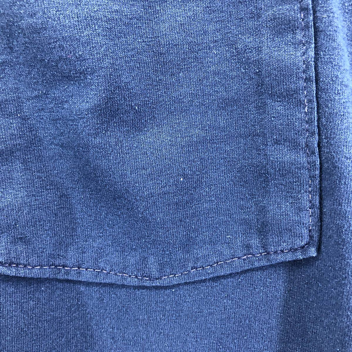 Jerzees Plain Pocket T-Shirt Made in USA Men's XL cotton navy blue type Vintage Second Hand