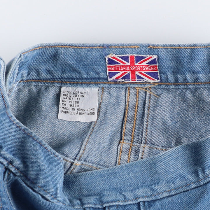 BRITTANIA SPORTSWEAR Patchwork Denim Half-Length A-Line Skirt, Women's Size M, Vintage cotton blue type Vintage Second Hand