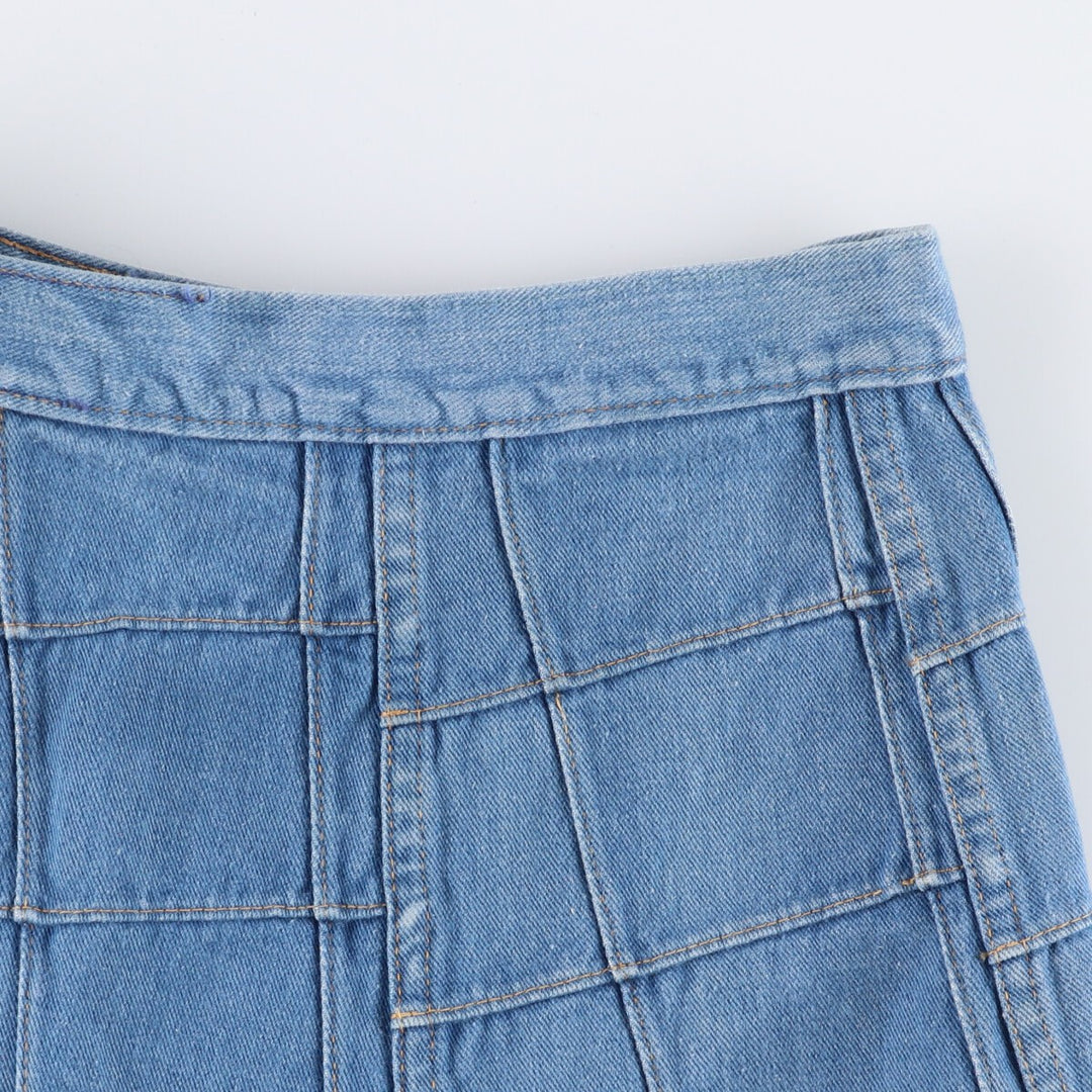 BRITTANIA SPORTSWEAR Patchwork Denim Half-Length A-Line Skirt, Women's Size M, Vintage cotton blue type Vintage Second Hand