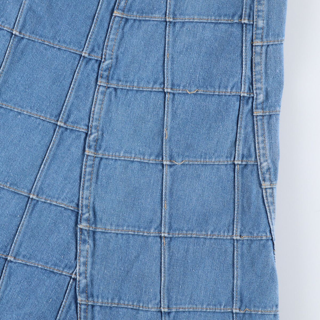 BRITTANIA SPORTSWEAR Patchwork Denim Half-Length A-Line Skirt, Women's Size M, Vintage cotton blue type Vintage Second Hand