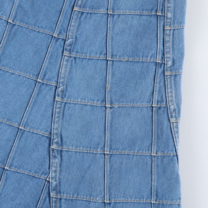 BRITTANIA SPORTSWEAR Patchwork Denim Half-Length A-Line Skirt, Women's Size M, Vintage cotton blue type Vintage Second Hand