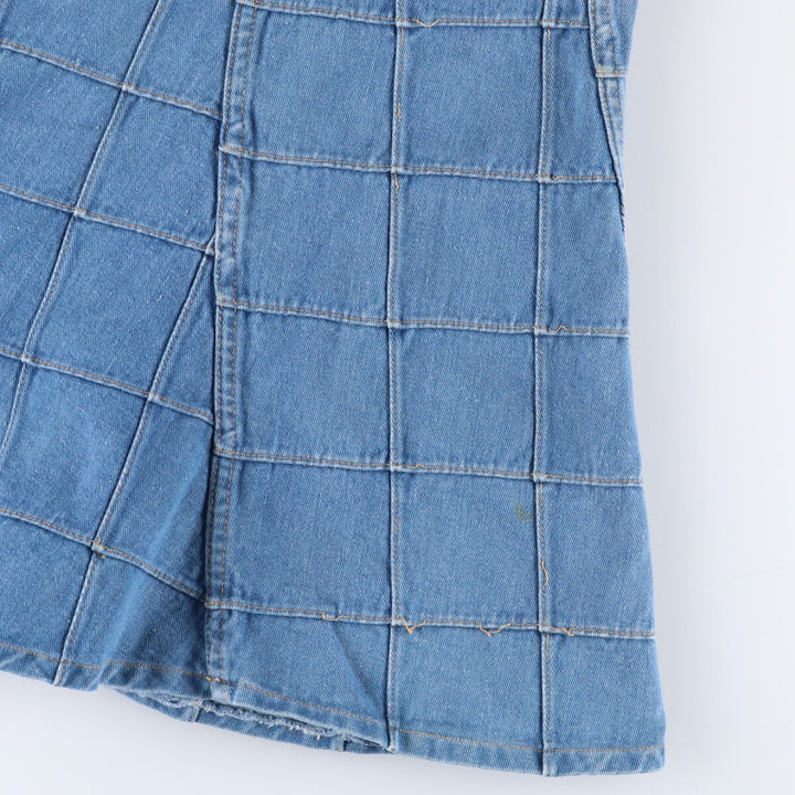 BRITTANIA SPORTSWEAR Patchwork Denim Half-Length A-Line Skirt, Women's Size M, Vintage cotton blue type Vintage Second Hand