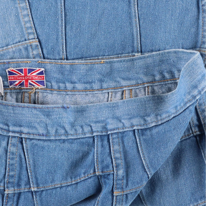 BRITTANIA SPORTSWEAR Patchwork Denim Half-Length A-Line Skirt, Women's Size M, Vintage cotton blue type Vintage Second Hand