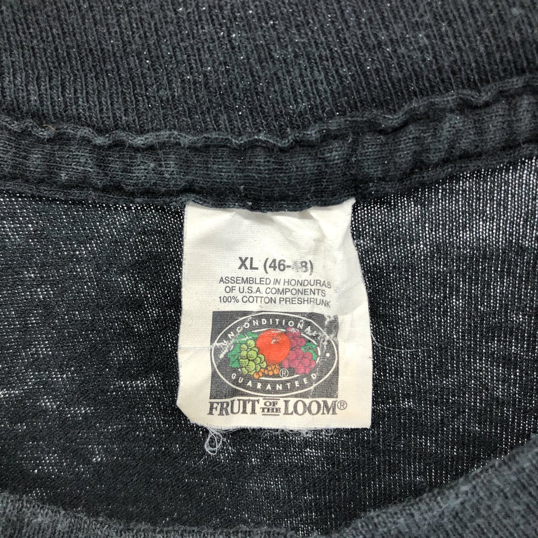 Fruit of the Loom Plain Pocket T-Shirt, Men's XL cotton black type Vintage Second Hand