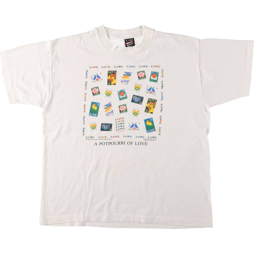 90'S Fruit of the Loom Best Printed T-shirt, Made in USA, Men's XL, Vintage cotton white type Vintage Second Hand