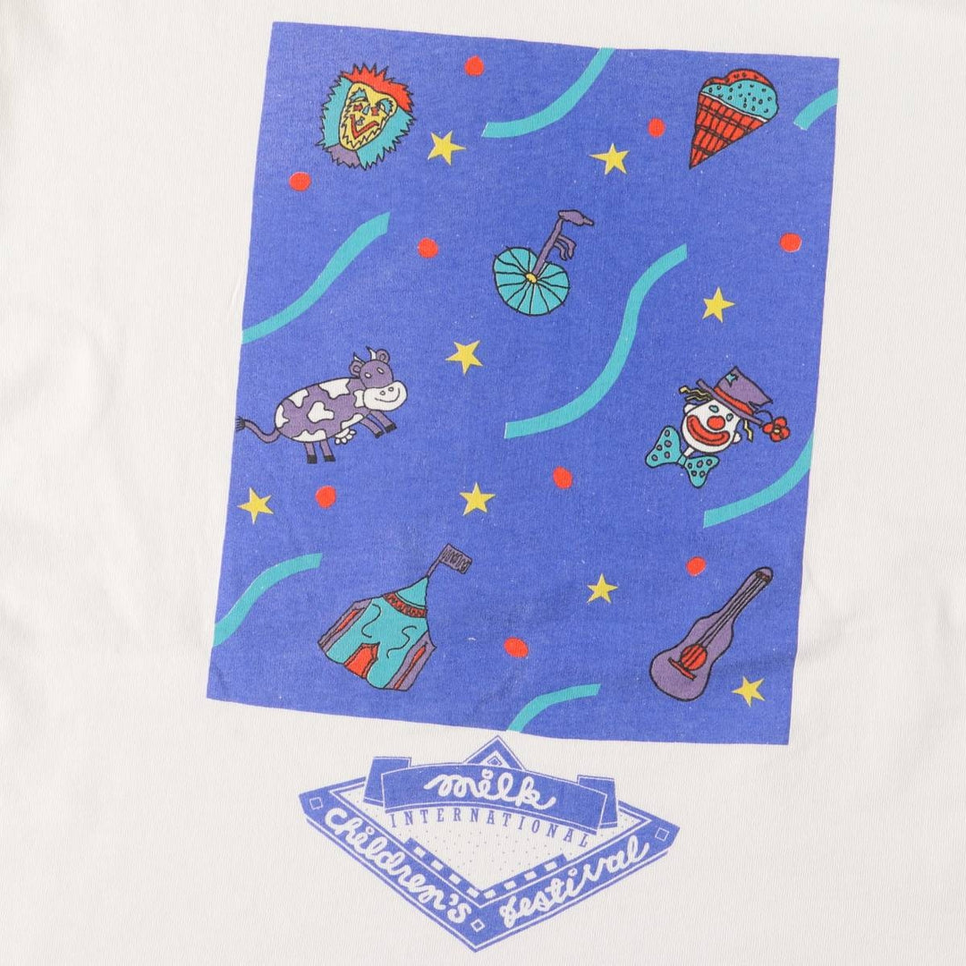 90'S Fruit of the Loom printed T-shirt, made in Canada, men's XL size, vintage cotton white type Vintage Second Hand