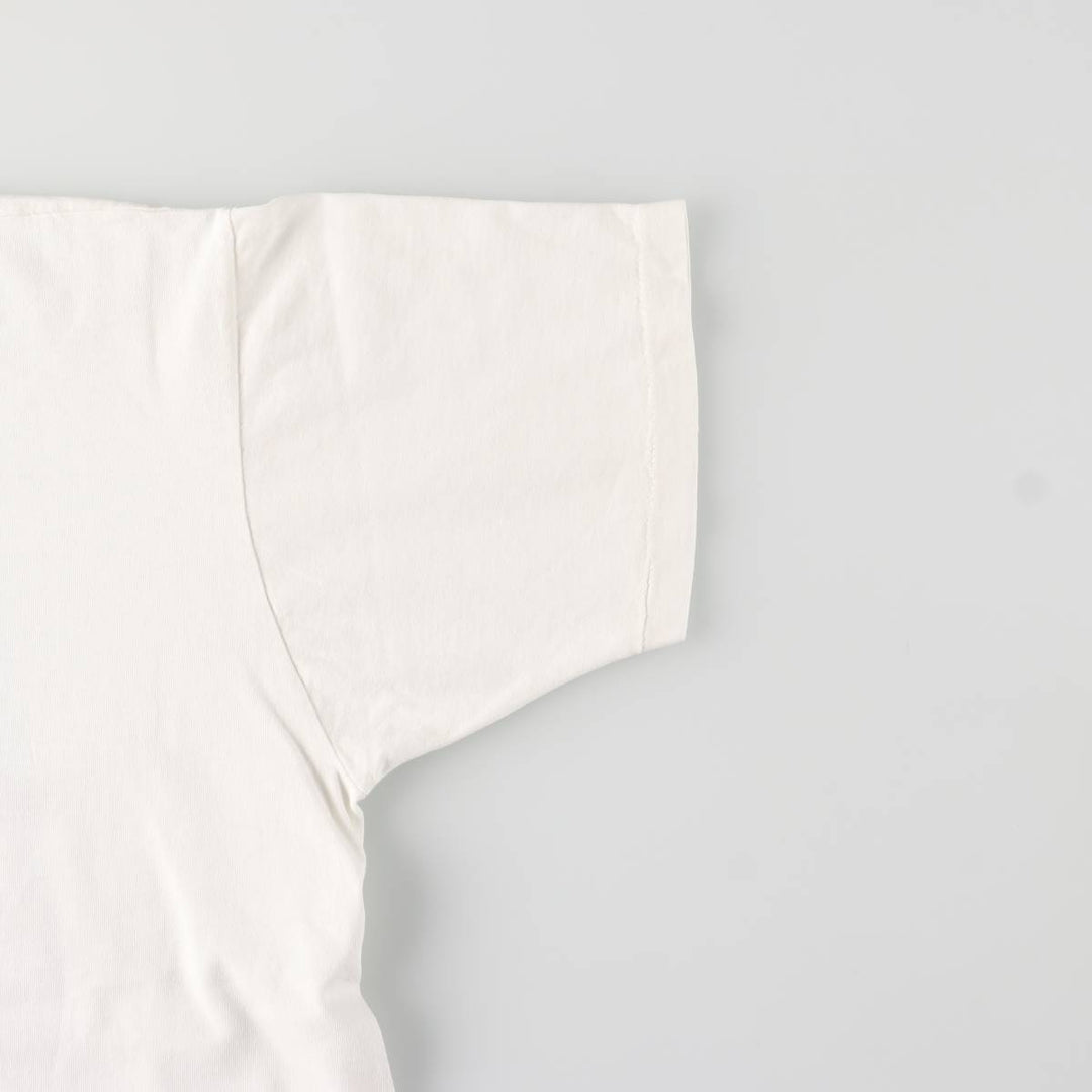 90'S Fruit of the Loom printed T-shirt, made in Canada, men's XL size, vintage cotton white type Vintage Second Hand