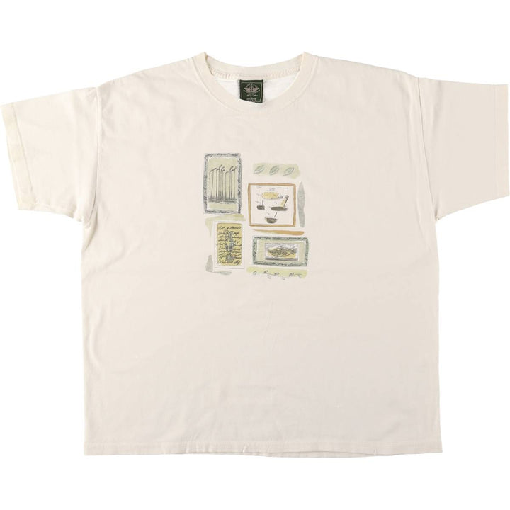 Vintage 90'S Dockers printed T-shirt, Made in USA, Men's Size L cotton white type Vintage Second Hand