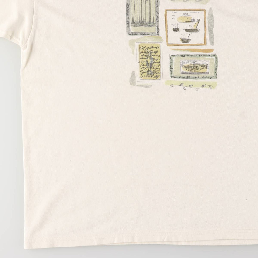Vintage 90'S Dockers printed T-shirt, Made in USA, Men's Size L cotton white type Vintage Second Hand