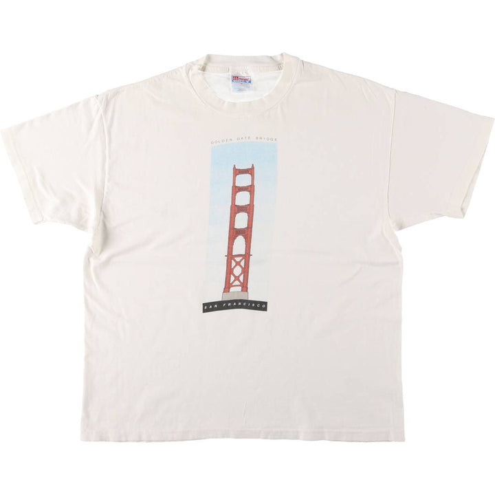 Vintage 90'S Hanes printed T-shirt, made in the USA, men's XL size cotton white type Vintage Second Hand