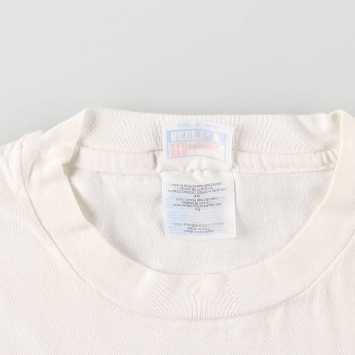 Vintage 90'S Hanes printed T-shirt, made in the USA, men's XL size cotton white type Vintage Second Hand