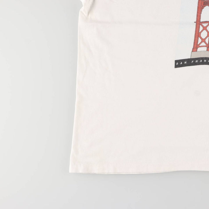 Vintage 90'S Hanes printed T-shirt, made in the USA, men's XL size cotton white type Vintage Second Hand