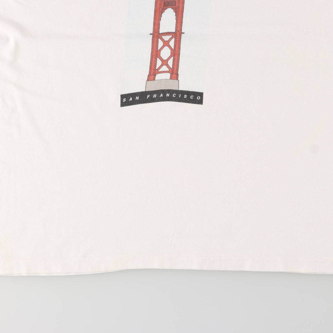 Vintage 90'S Hanes printed T-shirt, made in the USA, men's XL size cotton white type Vintage Second Hand