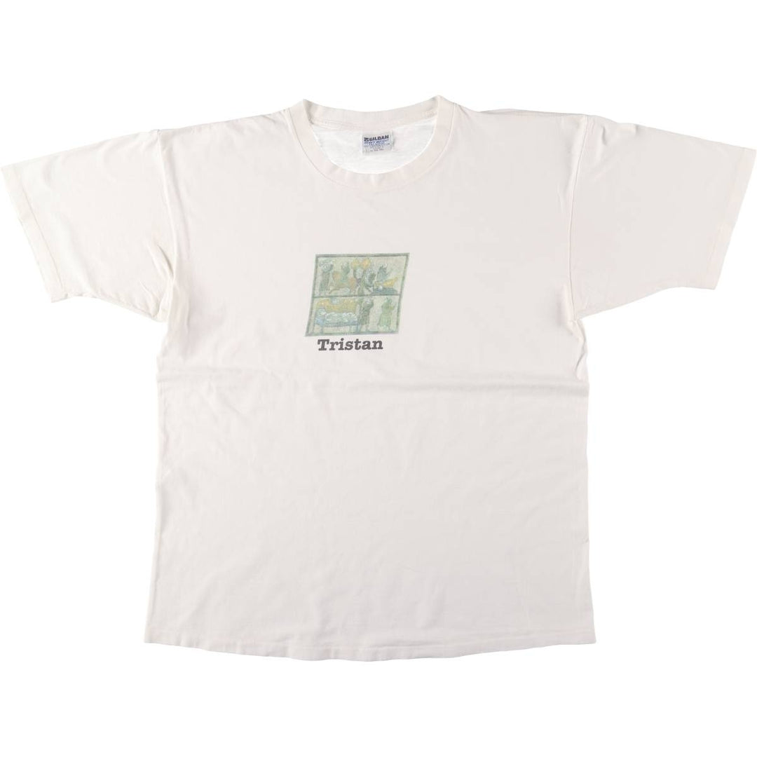 90'S Gildan Heavy Weight Printed T-Shirt Made in Canada Men's XL Vintage cotton white type Vintage Second Hand