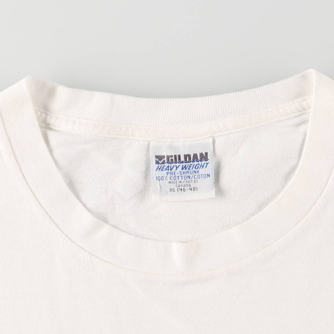 90'S Gildan Heavy Weight Printed T-Shirt Made in Canada Men's XL Vintage cotton white type Vintage Second Hand