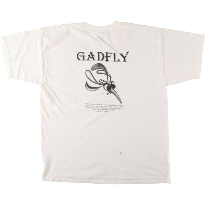 90s~00'S Gildan GADFLY Printed T-shirt Men's XL cotton white type Vintage Second Hand