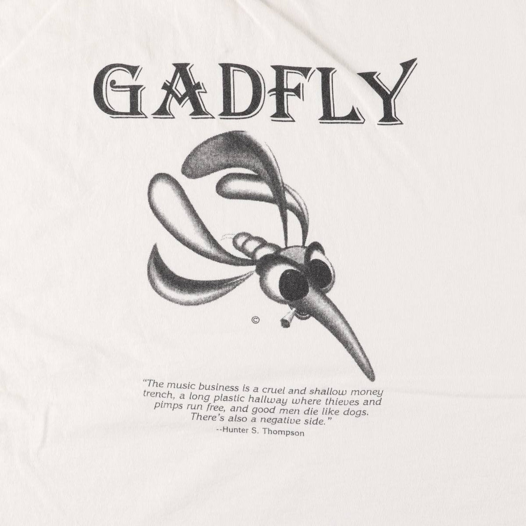 90s~00'S Gildan GADFLY Printed T-shirt Men's XL cotton white type Vintage Second Hand