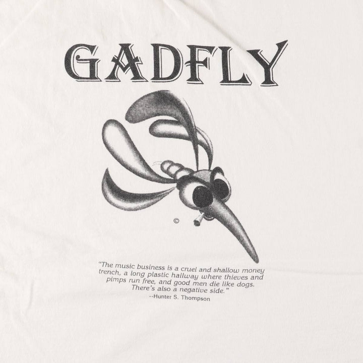90s~00'S Gildan GADFLY Printed T-shirt Men's XL cotton white type Vintage Second Hand