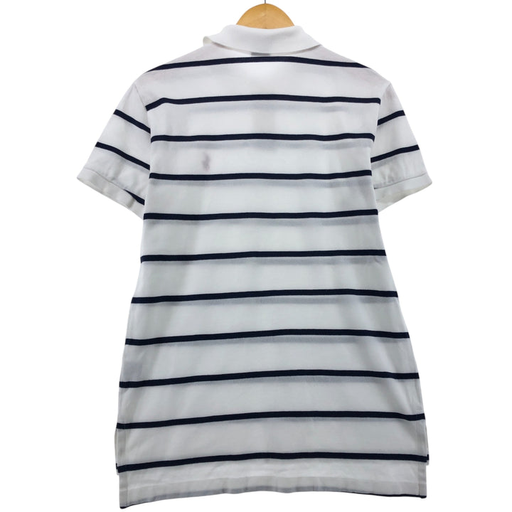 Ralph Lauren Polo by Ralph Lauren Custom Fit Short Sleeve Striped Polo Shirt, Men's Size Medium cotton white type Vintage Second Hand