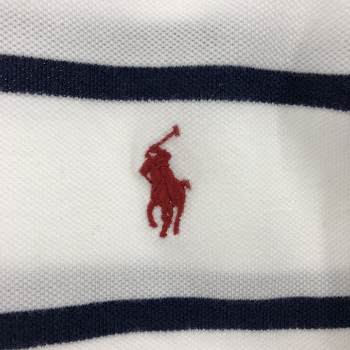 Ralph Lauren Polo by Ralph Lauren Custom Fit Short Sleeve Striped Polo Shirt, Men's Size Medium cotton white type Vintage Second Hand