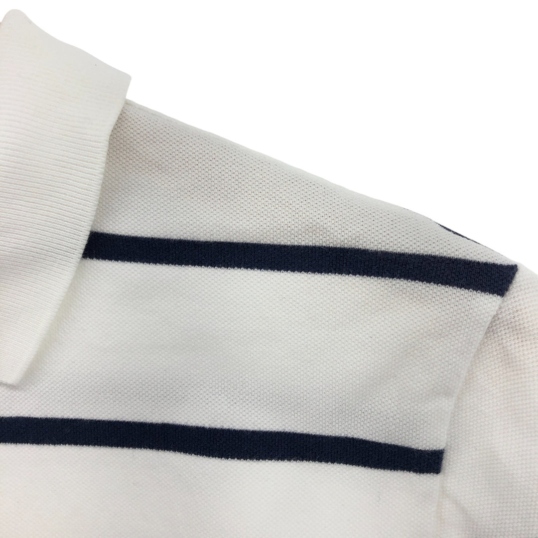 Ralph Lauren Polo by Ralph Lauren Custom Fit Short Sleeve Striped Polo Shirt, Men's Size Medium cotton white type Vintage Second Hand
