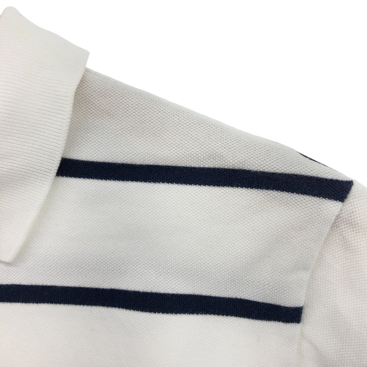 Ralph Lauren Polo by Ralph Lauren Custom Fit Short Sleeve Striped Polo Shirt, Men's Size Medium cotton white type Vintage Second Hand