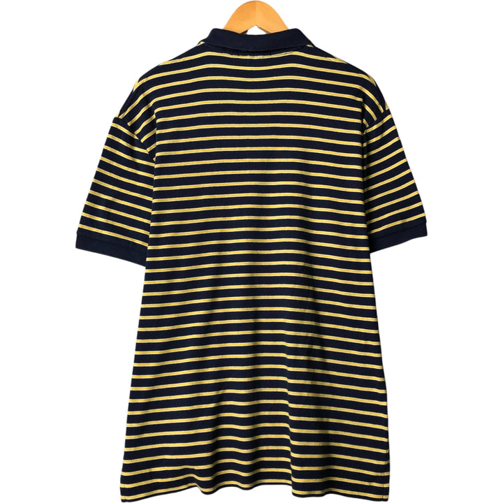 Ralph Lauren POLO by Ralph Lauren Striped Pattern Short Sleeve Striped Polo Shirt Men's Size L cotton navy blue type Vintage Second Hand