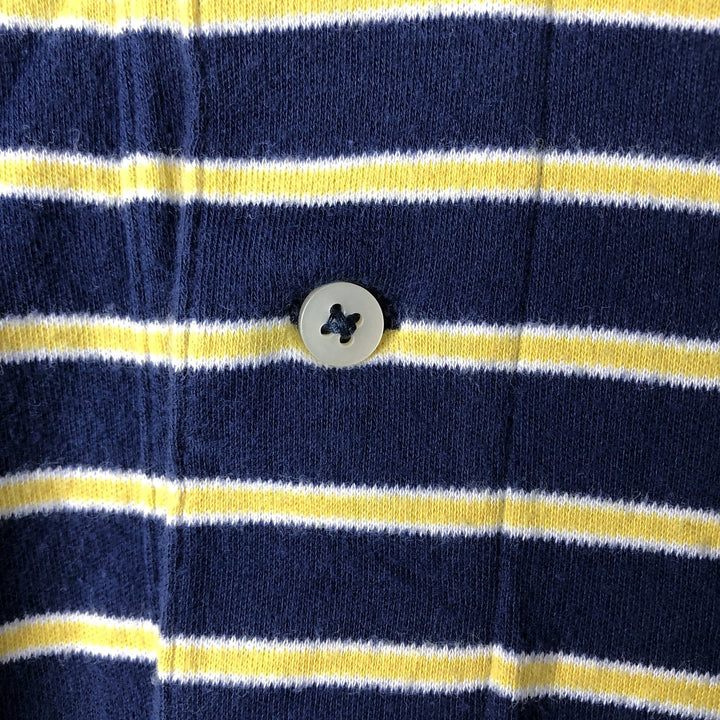 Ralph Lauren POLO by Ralph Lauren Striped Pattern Short Sleeve Striped Polo Shirt Men's Size L cotton navy blue type Vintage Second Hand