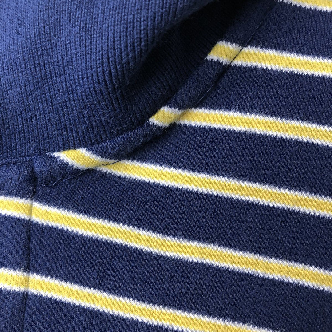 Ralph Lauren POLO by Ralph Lauren Striped Pattern Short Sleeve Striped Polo Shirt Men's Size L cotton navy blue type Vintage Second Hand