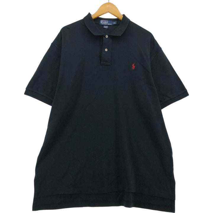 Ralph Lauren POLO by Ralph Lauren short sleeve polo shirt, men's XL size cotton black type Vintage Second Hand