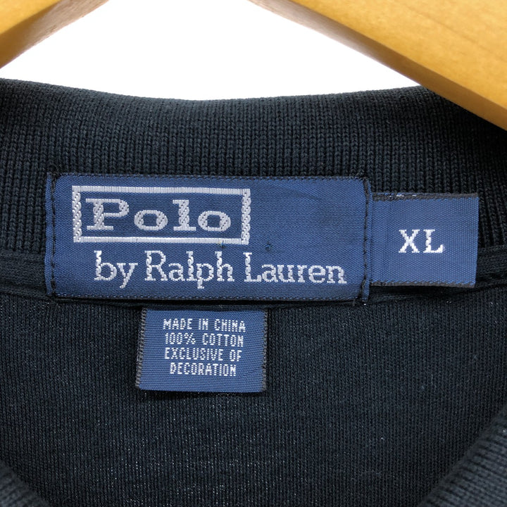 Ralph Lauren POLO by Ralph Lauren short sleeve polo shirt, men's XL size cotton black type Vintage Second Hand
