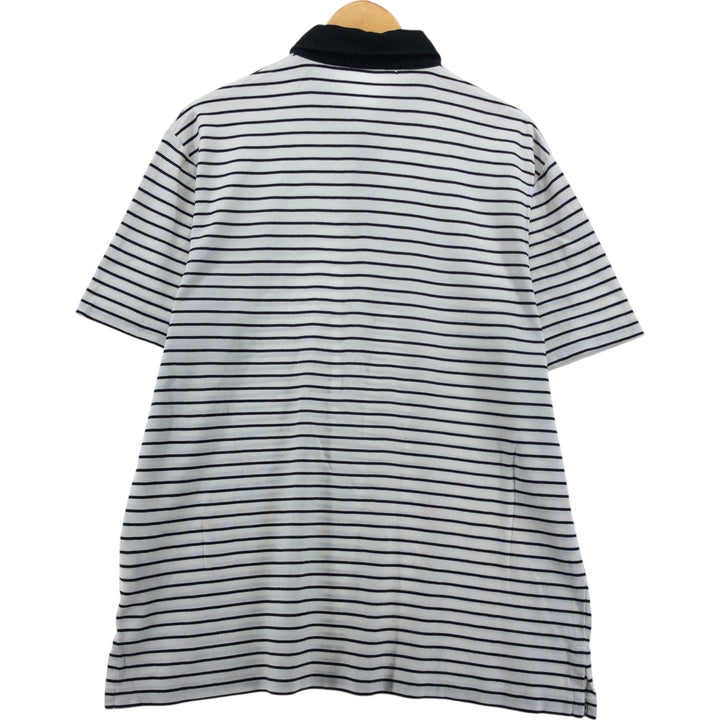 Ralph Lauren POLO RALPH LAUREN CLASSIC FIT short sleeve striped polo shirt men's XL equivalent cotton white type Vintage Second Hand