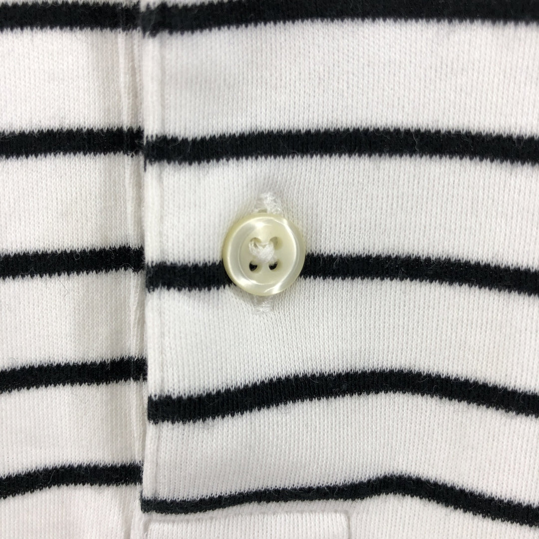 Ralph Lauren POLO RALPH LAUREN CLASSIC FIT short sleeve striped polo shirt men's XL equivalent cotton white type Vintage Second Hand