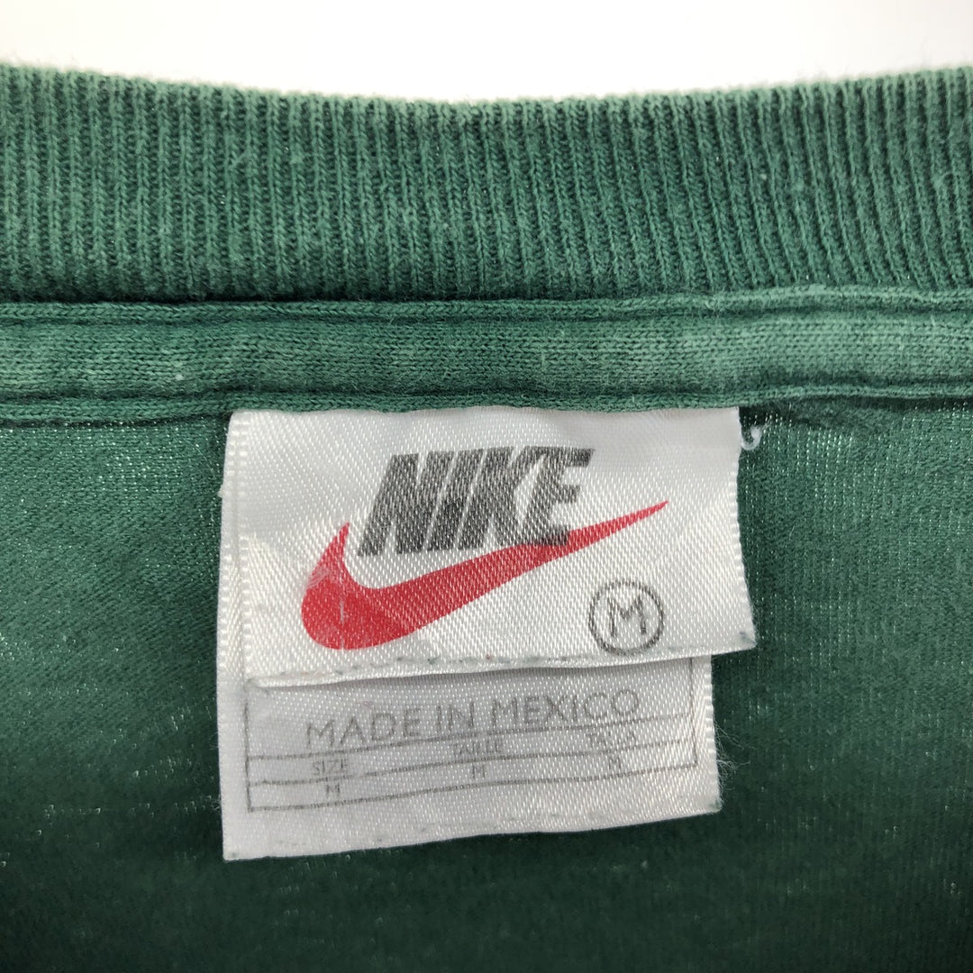 90'S Nike One Point Logo T-shirt, Men's M size, Vintage cotton Green type dark green Vintage Second Hand